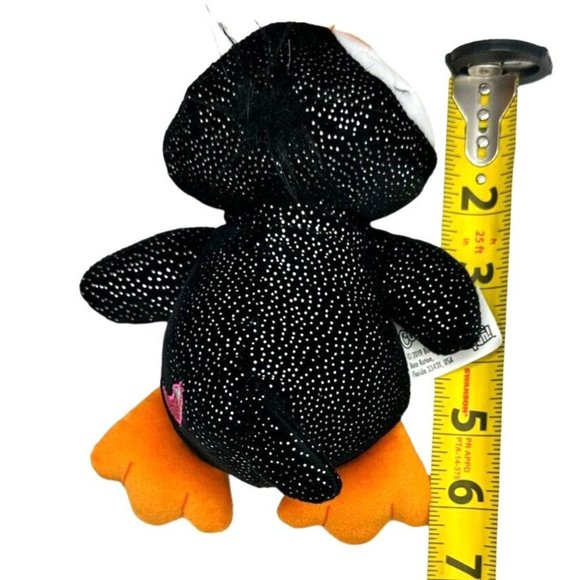 Cutetitos Bean Bag Penguin Penguinito Black & Silver 6" Plush Pink Pepper Toy - Picture 10 of 11